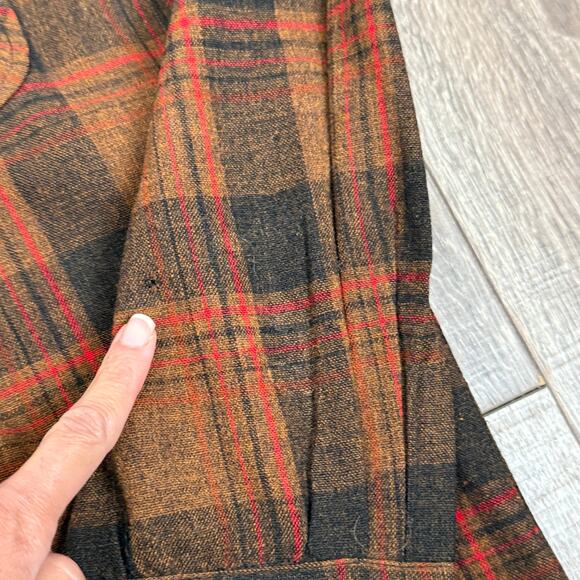 VTG Pendleton Plaid Mens Large Blazer Chore Coat Jacket Southwest 3 Button - Picture 4 of 11